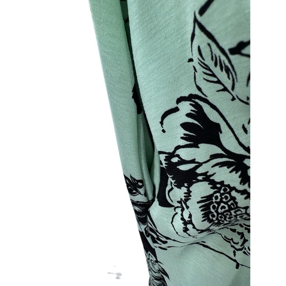 Now N Forever Floral Criss‎ Cross Back Dress Mint Black S Travel Boho Chic - Picture 2 of 6